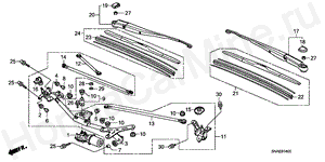 FRONT WINDSHIELD WIPER (LH) B-14 FRONT WINDSHIELD WIPER (LH)