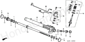 POWER STEERING GEAR BOX COMPONENTS (LH) B-33-20 POWER STEERING GEAR BOX COMPONENTS (LH)