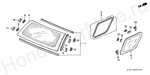 B-52-10 REAR WINDSHIELD/ QUARTER GLASS