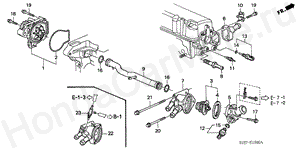 E-15 WATER PUMP/SENSOR (SOHC)
