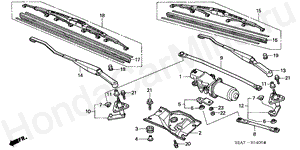 FRONT WINDSHIELD WIPER (LH) B-14 FRONT WINDSHIELD WIPER (LH)