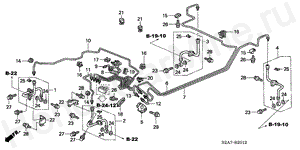 B-25-12 BRAKE LINES (ABS) (LH) ('04-)
