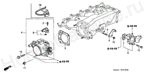 THROTTLE BODY (-'05) E-1 THROTTLE BODY (-'05)