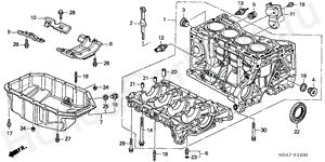 CYLINDER BLOCK/OIL PAN (L4) E-14 CYLINDER BLOCK/OIL PAN (L4)