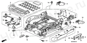 FRONT SEAT COMPONENTS (L.)(FULL POWER SEAT) B-40-13 FRONT SEAT COMPONENTS (L.)(FULL POWER SEAT)