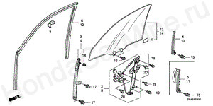 FRONT DOOR GLASS/DOOR REG ULATOR B-53 FRONT DOOR GLASS/DOOR REG ULATOR