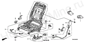 FRONT SEAT COMPONENTS (LH) (PASSENGER SIDE) B-40-20 FRONT SEAT COMPONENTS (LH) (PASSENGER SIDE)