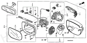MIRROR (SIDE TURN) (ELECTRIC REMOTE CONTROL) B-43-1 MIRROR (SIDE TURN) (ELECTRIC REMOTE CONTROL)