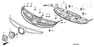 FRONT GRILLE ('09) B-45-1 FRONT GRILLE ('09)