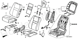 FRONT SEAT(LH)(PASSENGER SIDE) B-40-1 FRONT SEAT(LH)(PASSENGER SIDE)