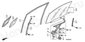 B-53 FRONT DOOR GLASS/REGULATO R