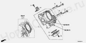 КОРПУС ДРОССЕЛЬНОЙ ЗАСЛОНКИ (L4) E-1-1 КОРПУС ДРОССЕЛЬНОЙ ЗАСЛОНКИ (L4)