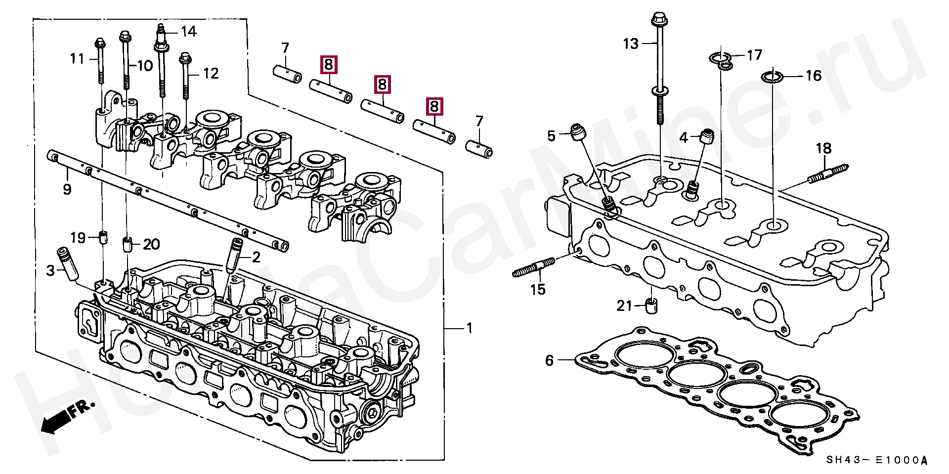 SHAFT B, VALVE ROCKER ARM, 14632PJ7J00