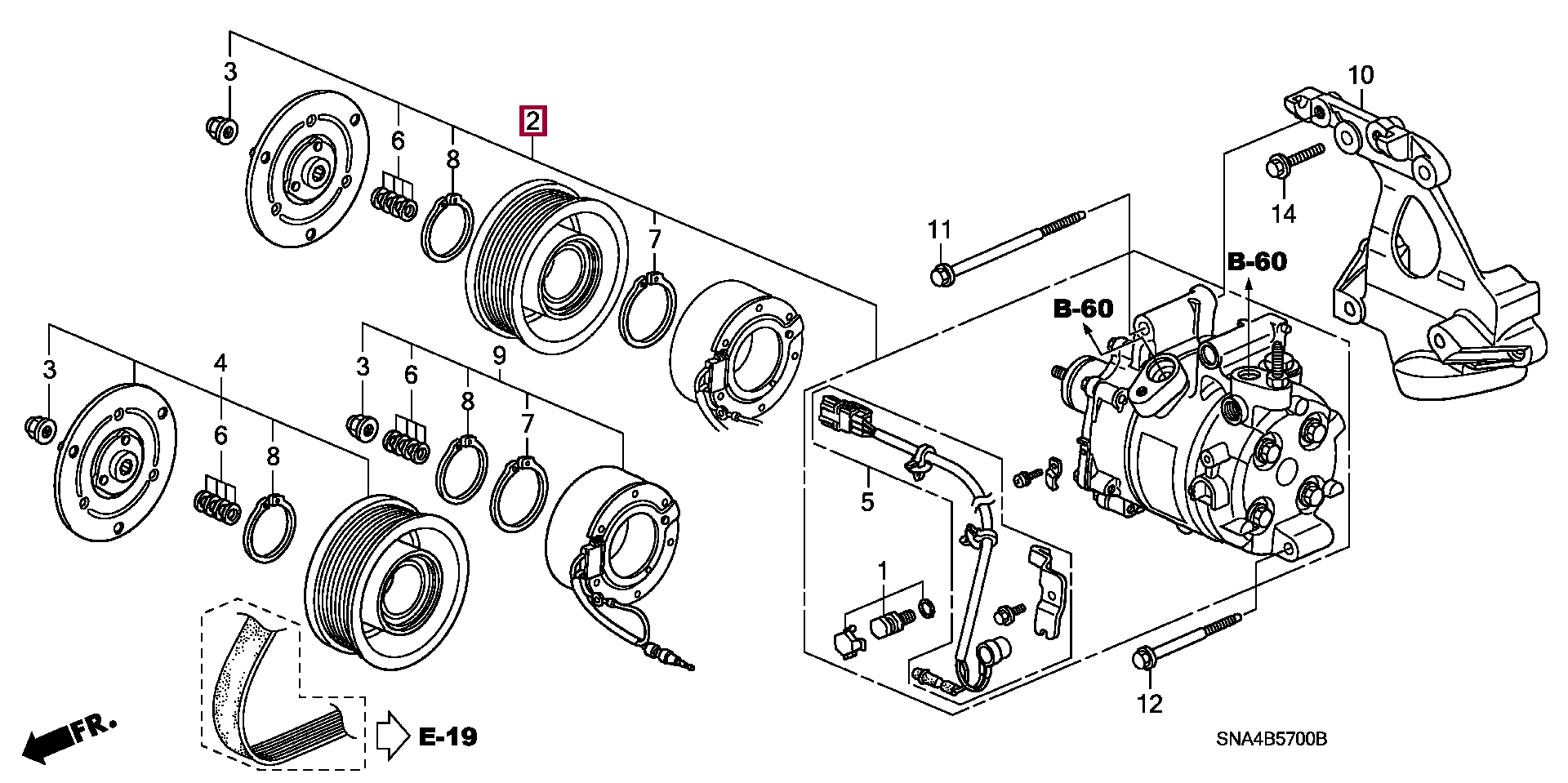 компрессор кондиционера, 38810RNA024