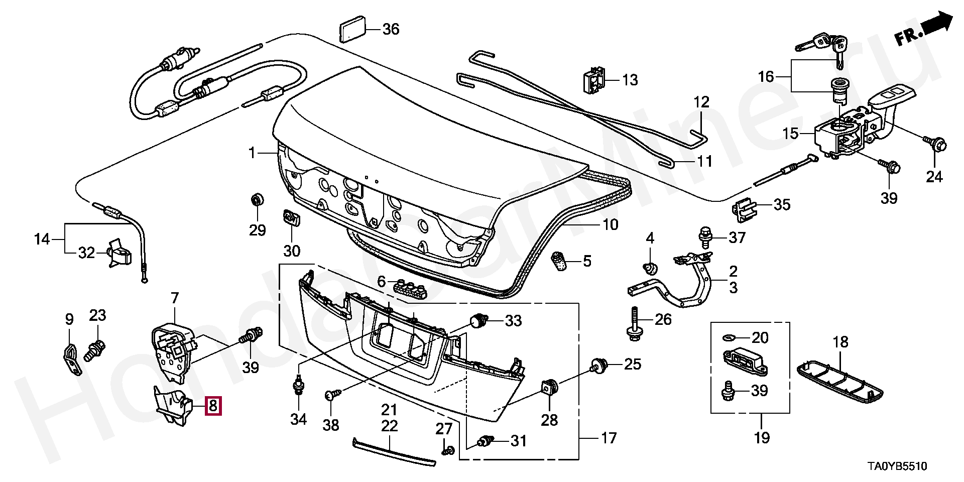 Хонда аккорд схема. Хонда Аккорд 6 прикуриватель п запчасти. Направляющая стекла Хонда Аккорд схема 6. Хонда Аккорд схема запчастей 2019. Honda32113-rl5-a00.